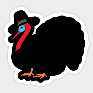 Thanksgiving Turkey With Pilgrim Hat Sticker